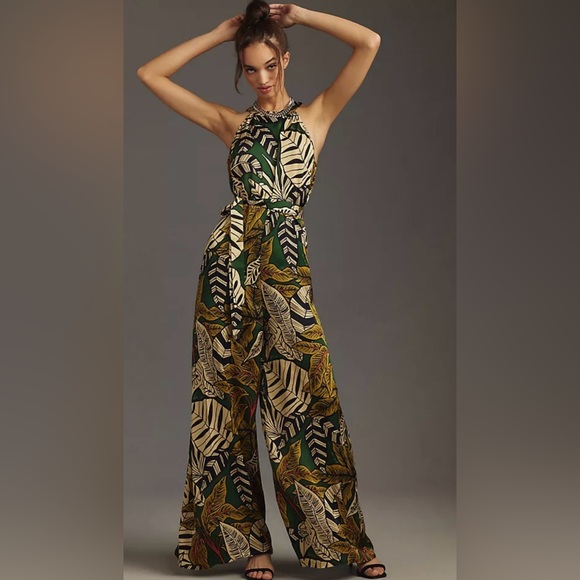 Farm Rio x Anthropology Printed Halter Jumpsuit - Picture 4 of 5